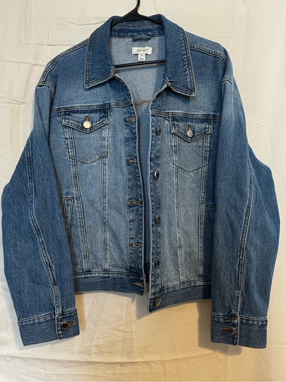 ON 34th Women's Blue Denim Trucker Jacket